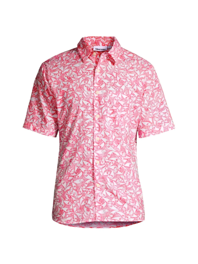Shop Thorsun Men's Pescado Linen Shirt In Pink