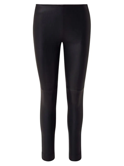Shop Akris Punto Women's Fancy Leather Skinny Pants In Black