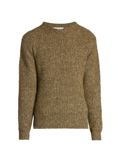 Shop Officine Generale Men's Marco Knit Sweater In Olive