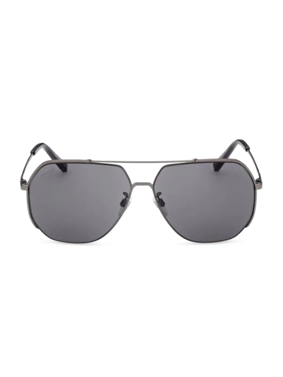 Shop Bally Men's 63mm Pilot Sunglasses In Grey