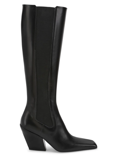 Shop Prada Women's Stivale Leather Knee-high Boots In Nero
