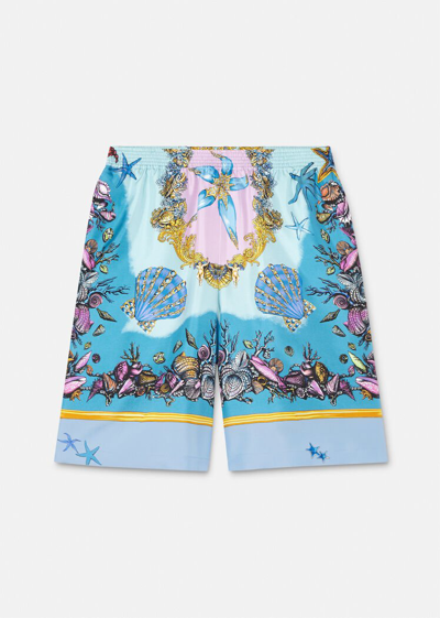 Shop Versace Trésor De La Mer Silk Shorts, Male, Print, 58