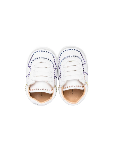 Philipp Plein Crystal-embellished Low-top Sneakers In White