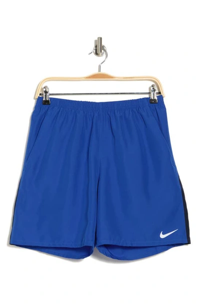 Shop Nike Dri-fit 7" Running Shorts In Game Royal/ Obsidian/ Silver