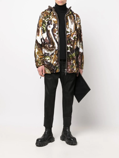 Dsquared2 Sequinned Zip-up Jacket In Brown