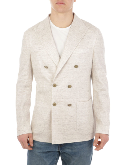 Shop Eleventy Men's  Grey Linen Blazer