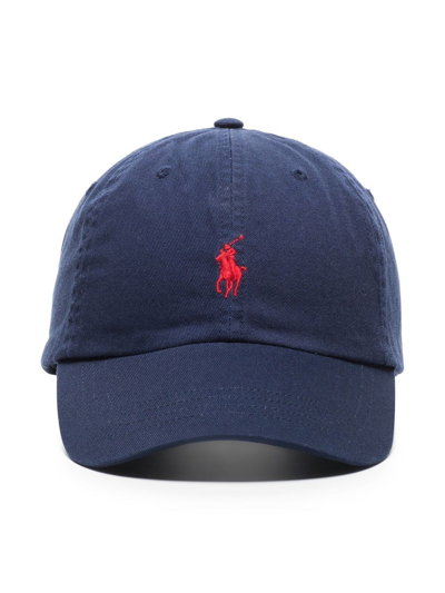 Shop Polo Ralph Lauren Embroidered-logo Baseball Cap In Blau