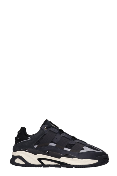 Shop Adidas Originals Adidas Niteball Sneakers In Black Leather And Fabric