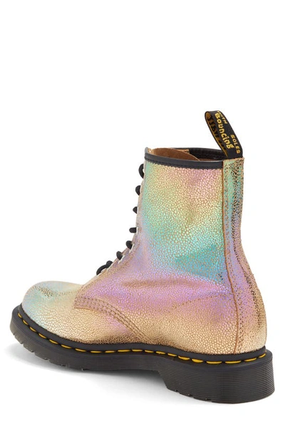 Dr. Martens 1460 Sand Rainbow Ray Multi Leather 8-eye High Heel Boots In Sand