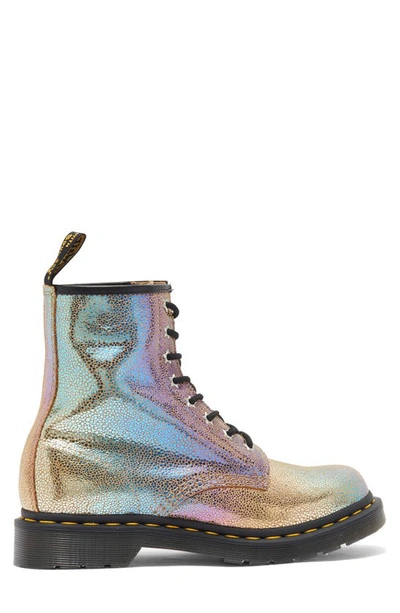 Dr. Martens 1460 Sand Rainbow Ray Multi Leather 8-eye High Heel Boots In Sand