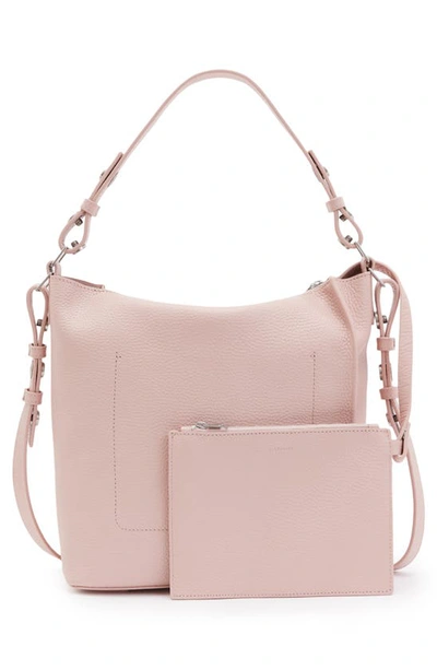 Shop Allsaints Kita Leather Shoulder/crossbody Bag In Powdered Pink
