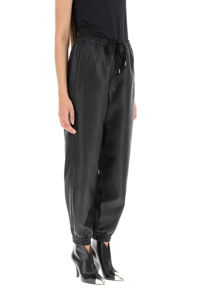 Shop Stella Mccartney Sustainable Nappa Leather Trousers In Black