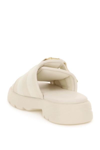 Shop Bottega Veneta Flash Nylon Sandals In Beige