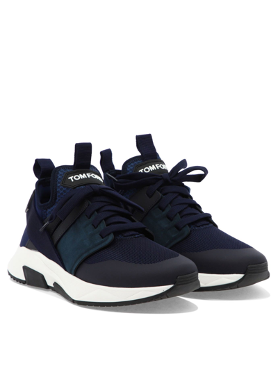Shop Tom Ford Men's Blue Other Materials Sneakers