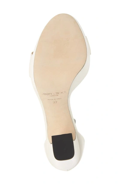 Shop Jimmy Choo Mionne Crystal Buckle Platform Sandal In Latte/ Crystal
