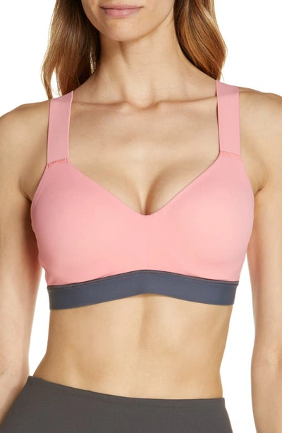 Shop Natori Dynamic Contour Underwire Sports Bra In Conch Shell / Ash Navy