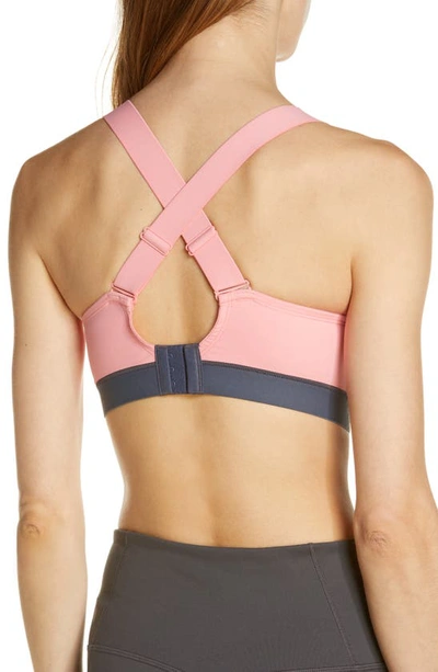 Shop Natori Dynamic Contour Underwire Sports Bra In Conch Shell / Ash Navy