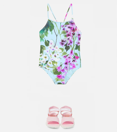 花卉连体泳衣