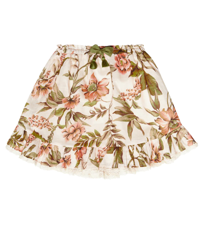 Shop Zimmermann Anneke Flounce Floral Skirt In Iris Floral
