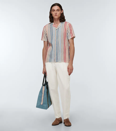 Shop Orlebar Brown X Wham! Dunmore Linen And Cotton Pants In White Sand