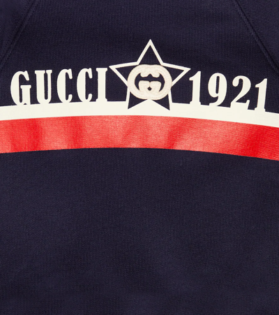 Shop Gucci Baby Printed Cotton Sweatshirt In Dark Night Sky/mc