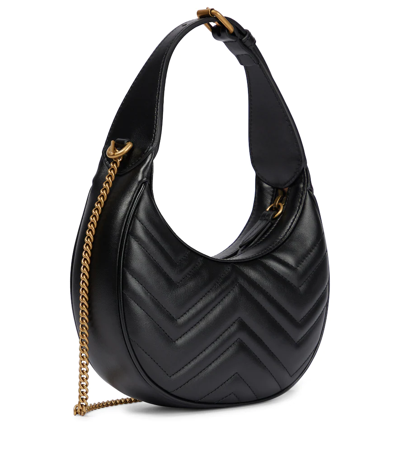 Shop Gucci Gg Marmont Mini Shoulder Bag In Nero/nero