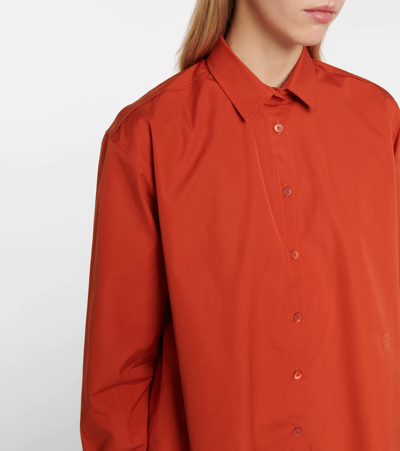 Shop Totême Cotton Poplin Shirt In Bloody Mary