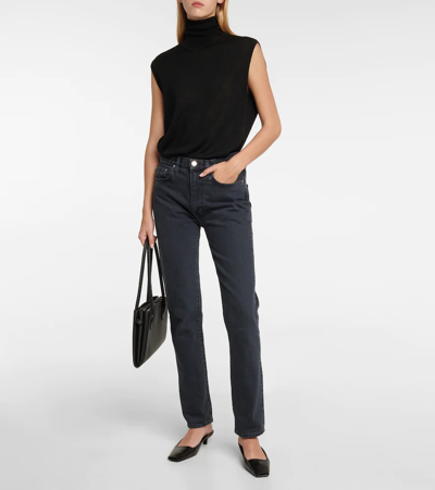 Totême Original High-rise Straight-leg Jeans In Vintage Black