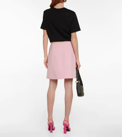 Shop Versace A-line Wool-blend Miniskirt In Rose