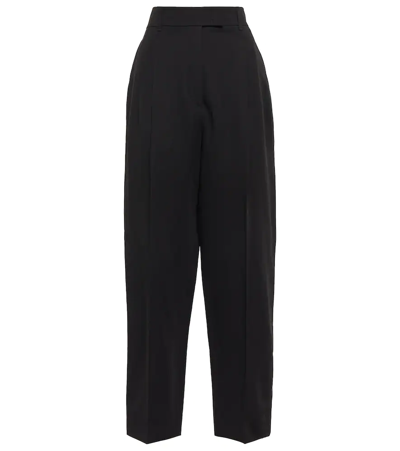 Shop Loro Piana Wybie High-rise Wide-leg Pants In Black