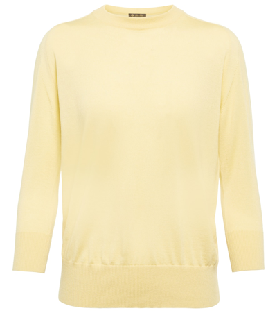 Shop Loro Piana Manica Cashmere Sweater In Vanilla Custard