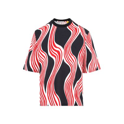 Shop Moncler Genius Moncler 1 J.w. Anderson  All Over Print T-shirt Tshirt In Black