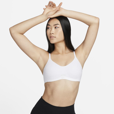 Shop Nike Women's Alate Minimalist Light-support Padded Sports Bra In White
