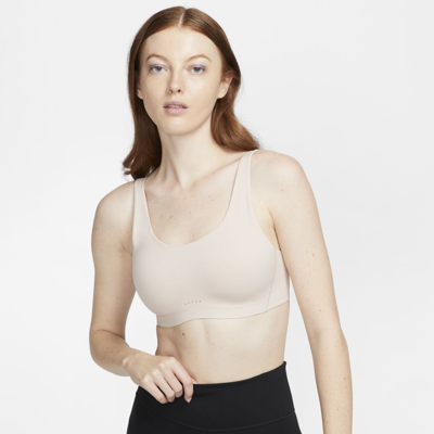 Shop Nike Women's Alate Coverage Light-support Padded Sports Bra In Brown
