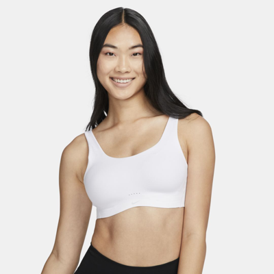 Shop Nike Women's Alate Coverage Light-support Padded Sports Bra In White
