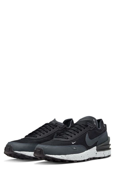 Shop Nike Waffle One Crater Sneaker In Black/ Anthracite/ Grey/ Volt