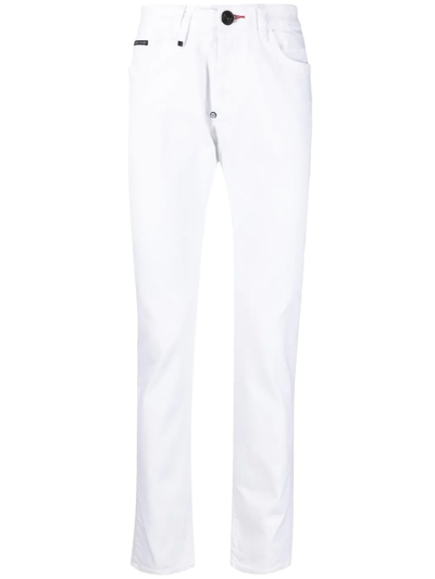 Shop Philipp Plein Straight-cut Denim Jeans In Weiss