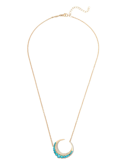 Shop Jacquie Aiche Small 18kt Yellow Gold Crescent Moon Necklace