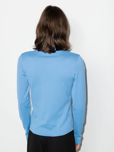 Shop Bianca Saunders Roll-neck Long Sleeved T-shirt In Blau