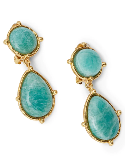 Sylvia Toledano 2 Pierres Dots Clip-on Earrings In Gold