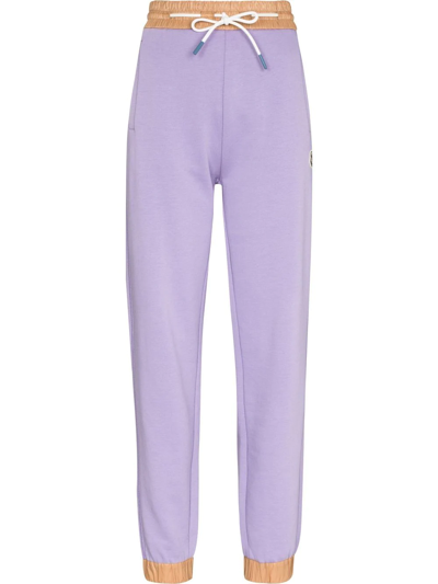 Shop Moncler Drawstring Track Pants In Violett