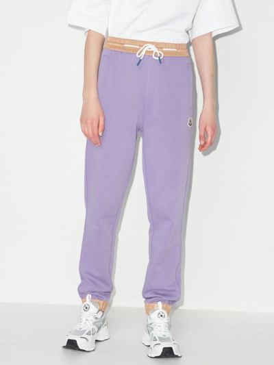 Shop Moncler Drawstring Track Pants In Violett