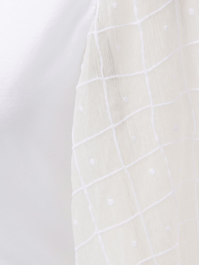 Shop Jw Anderson Sheer-sleeve Asymmetric Dress In White