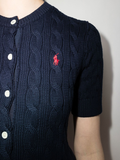 Shop Polo Ralph Lauren Button-up Knitted Top In Blau