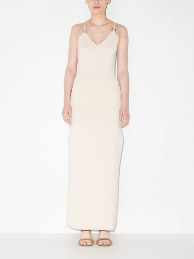 Shop Paco Rabanne Cut Out-detail Maxi Dress In Nude