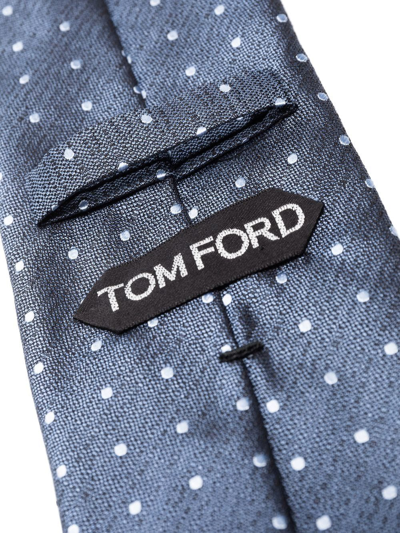 Shop Tom Ford Polka Dot Silk Tie In Blau
