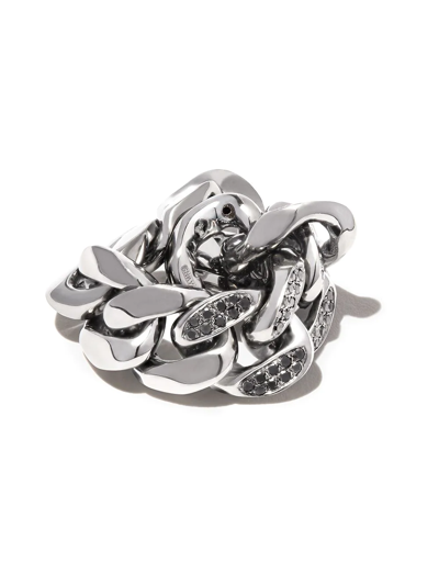 Shop Shay 18kt White Gold Diamond Link Ring In Silber
