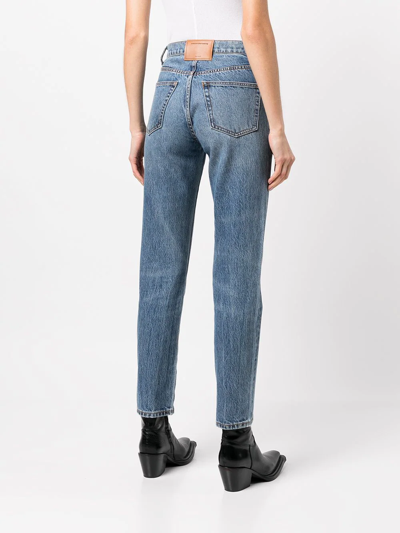 Shop Alexander Wang Logo-patch Cropped Jeans In Blue