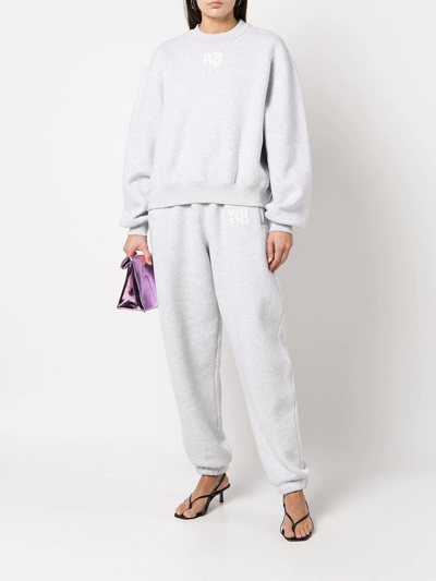 Shop Alexander Wang Logo-print Cotton Sweatshirt In Grey