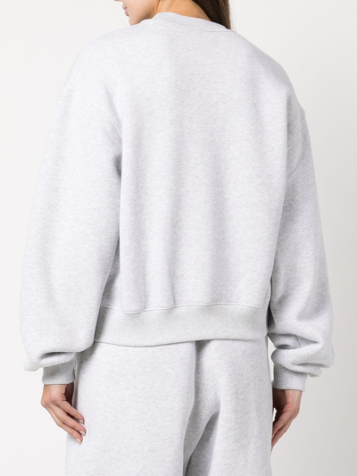Shop Alexander Wang Logo-print Cotton Sweatshirt In Grey